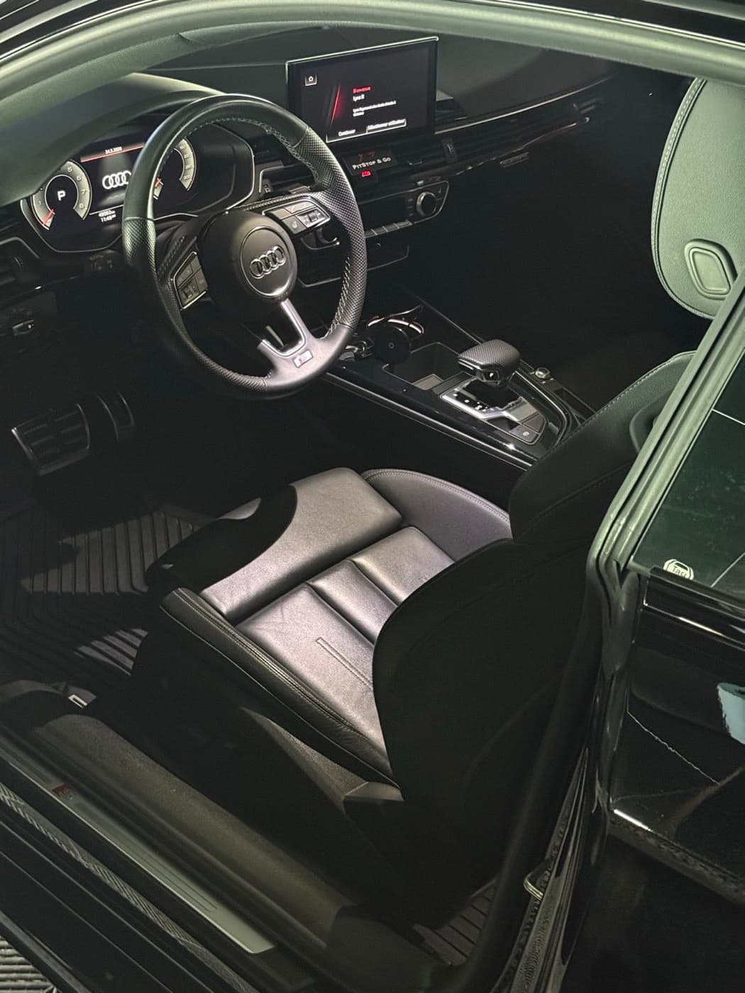 Audi interior immaculate after a full interior detail at PitStop & Go