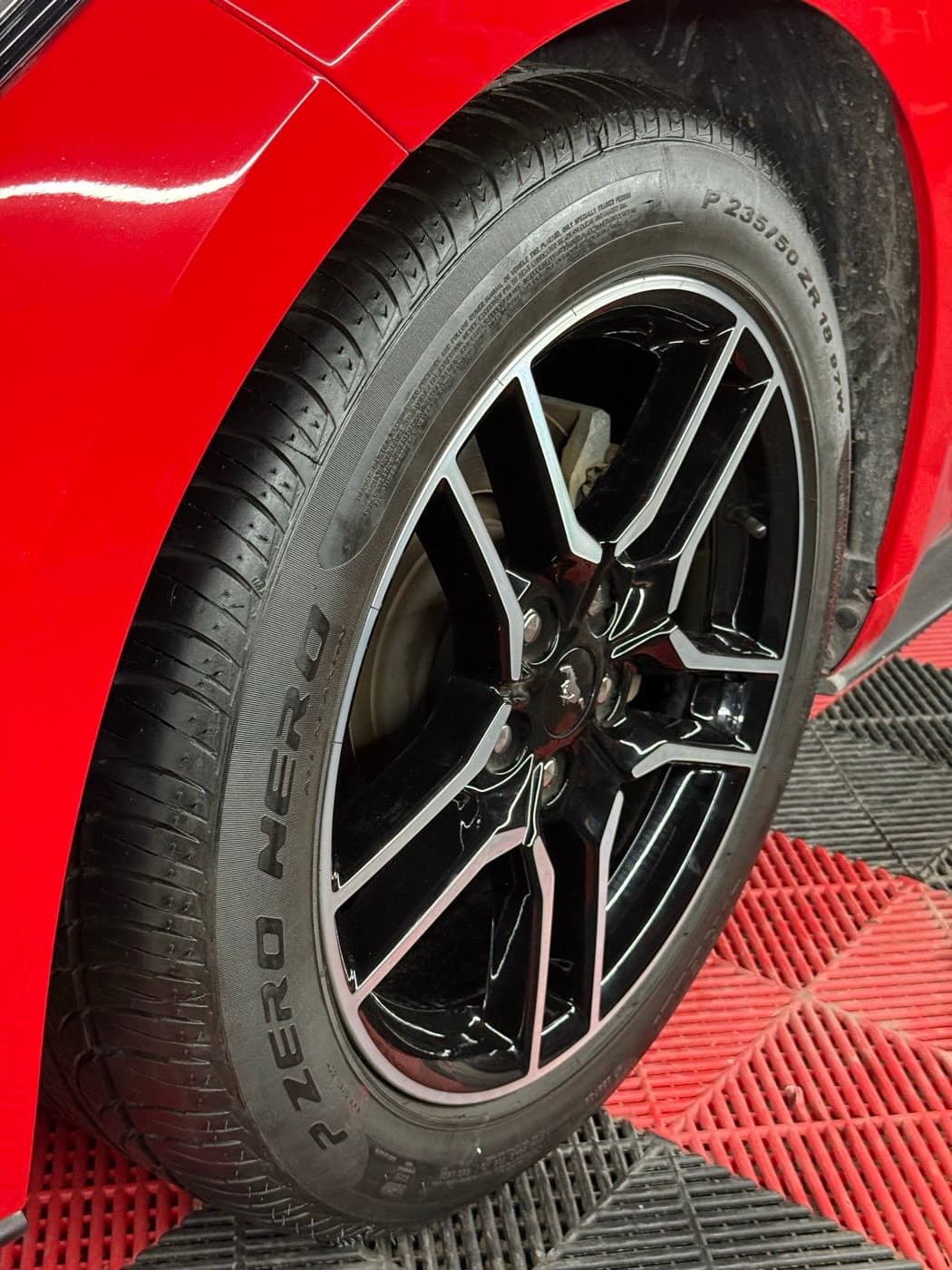 Pirelli P Zero Nero sidewall showing the size marking P 235/50 ZR18 97W