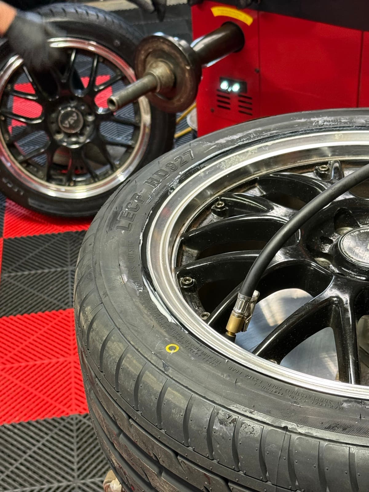 Wheel with a TPMS sensor at the valve stem — TPMS sensor install in Fredericton